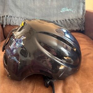 Glossy Black Ski Helmet